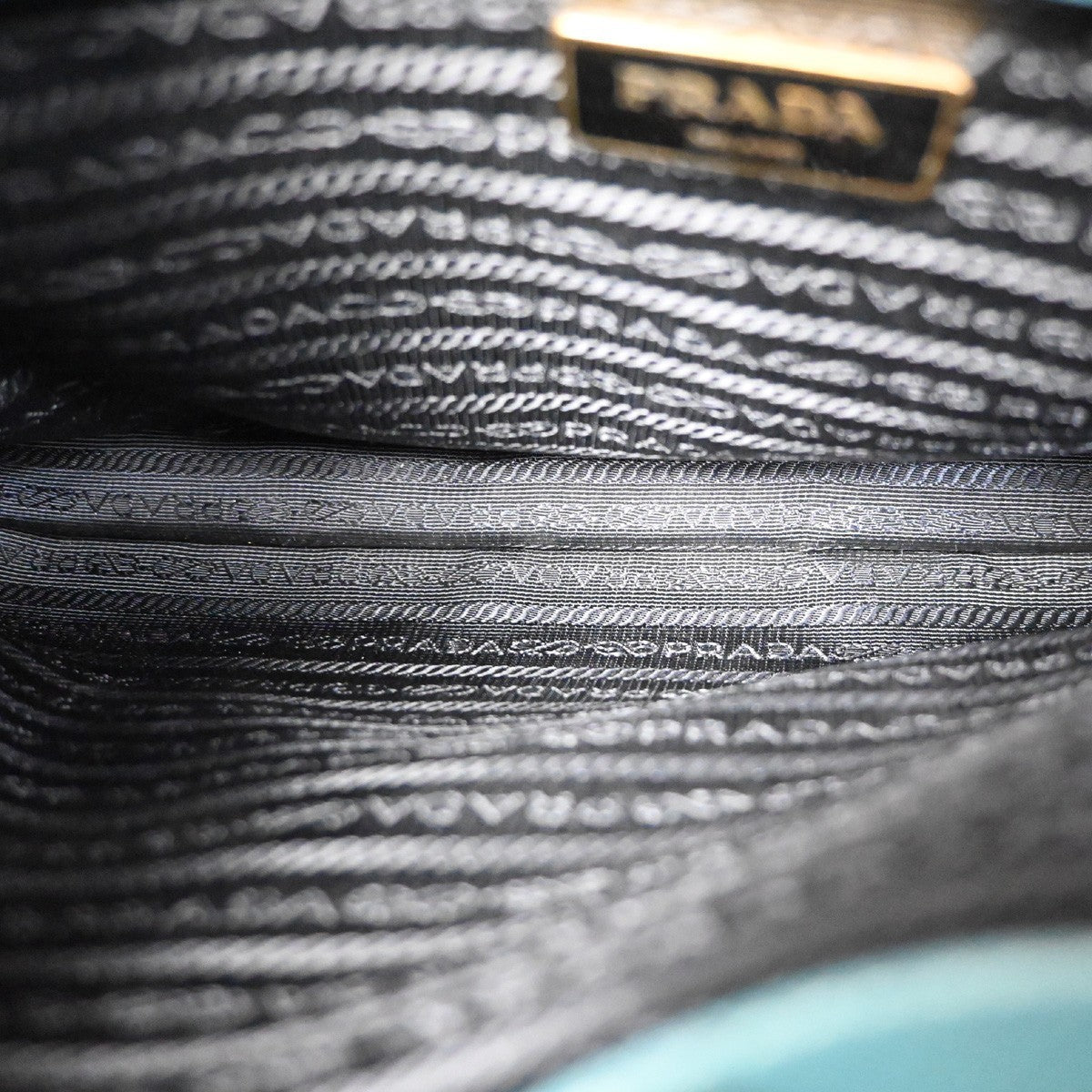 PRADA  Logo Hand Bag Saffiano Leather Green GHW Italy 28TA285