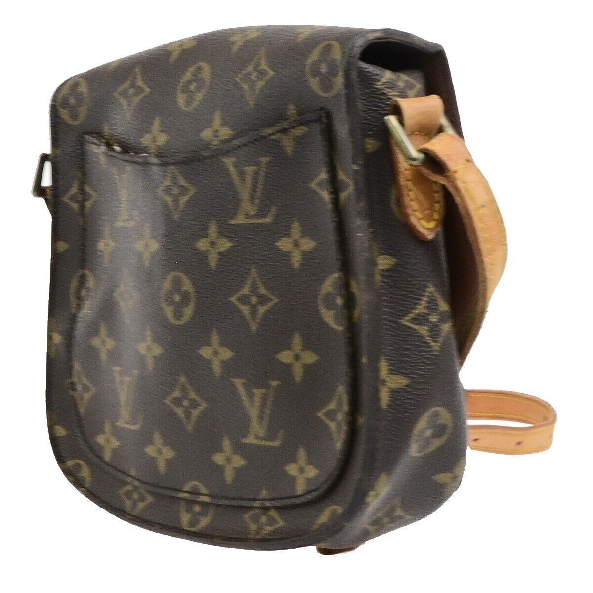 LOUIS VUITTON Saint Cloud MM Shoulder Bag Monogram Leather Brown M51243 64ED489
