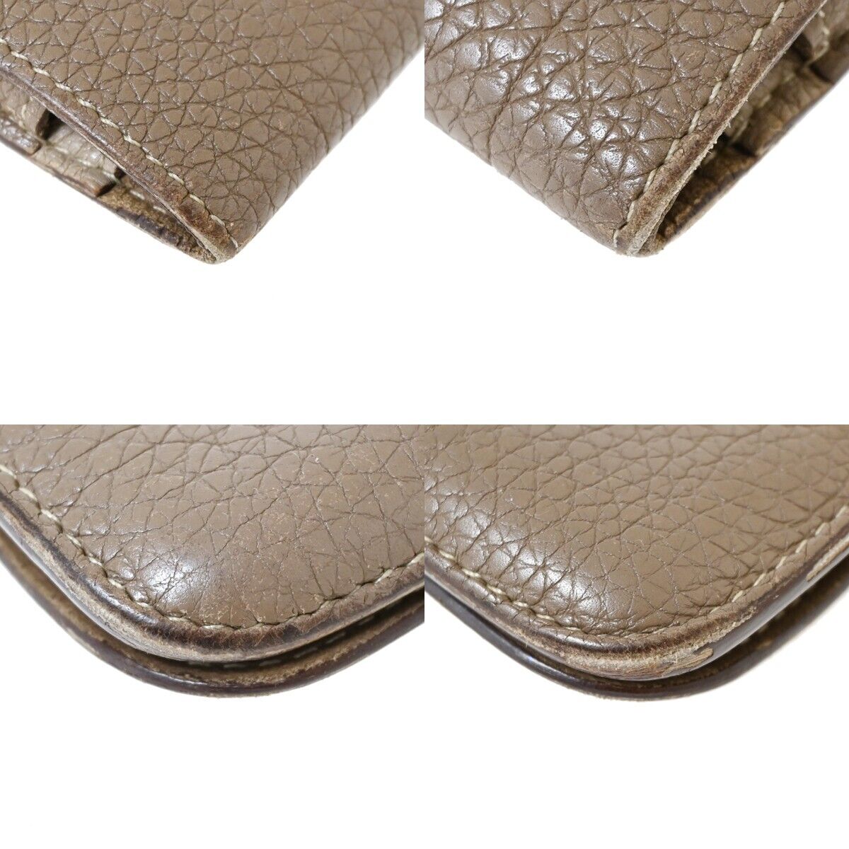 HERMES Logos Dogon GM Long Bifold Wallet Purse Togo Leather Brown SHW 87HB226