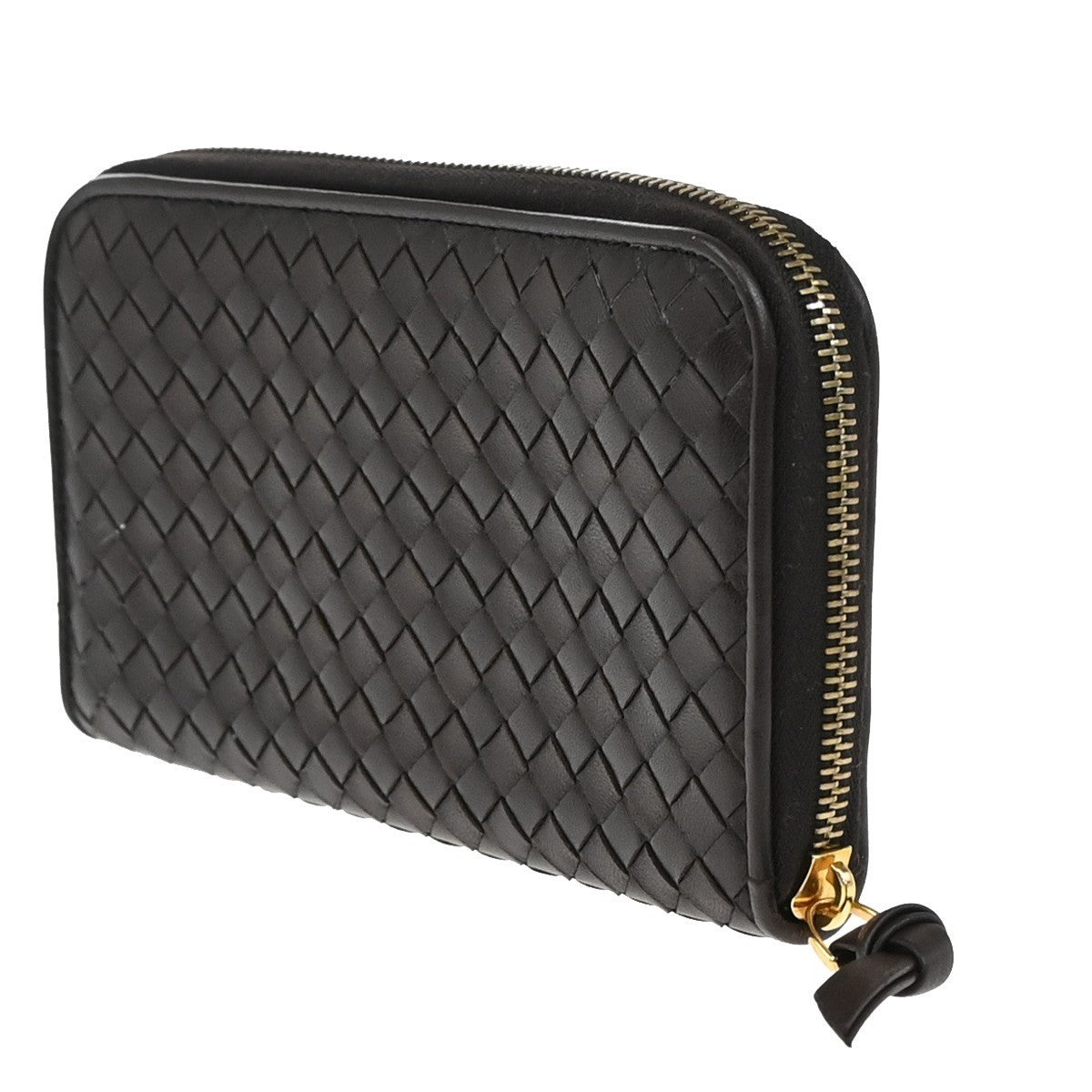 BOTTEGA VENETA Logo Intrecciato Long Zipper Around Wallet Leather Brown 65KP233
