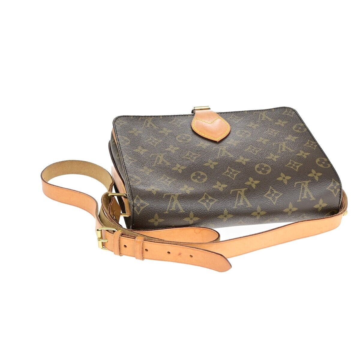 LOUIS VUITTON Cartouchiere GM Shoulder Bag Monogram Leather Brown M51252 75EB332