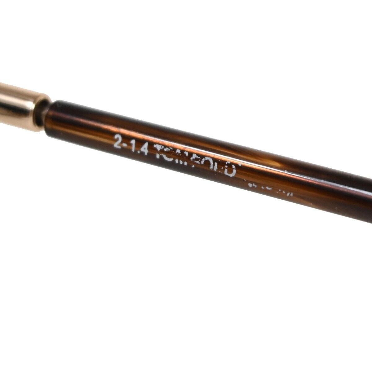 TOM FORD Logo Glasses Frame Eye Wear Plastic Brown Gold Plated Accessory 02GA680