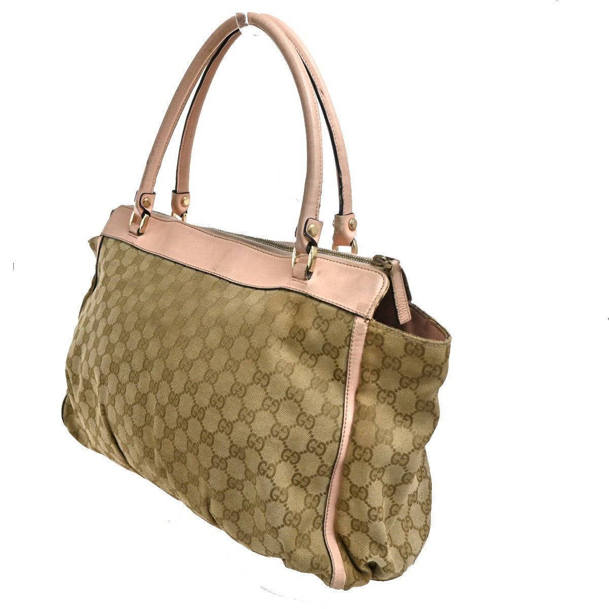 GUCCI GG Pattern Abbey D-ring Shoulder Bag Canvas Leather Brown Italy 69CA515