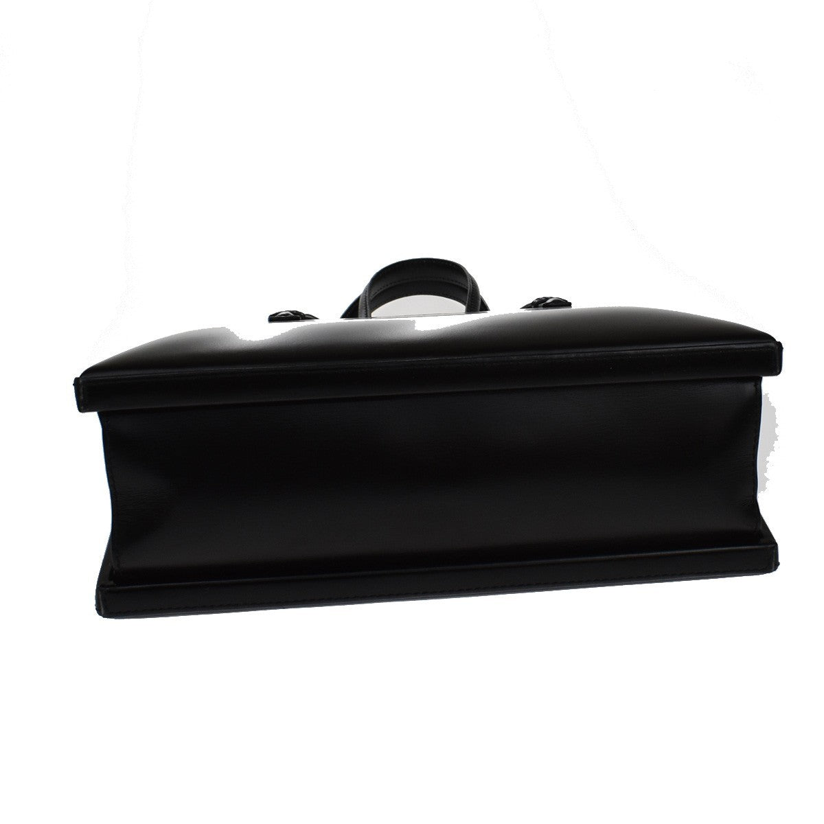 LOEWE Logo Hand Bag Calf Leather Black GHW Spain 76CA055