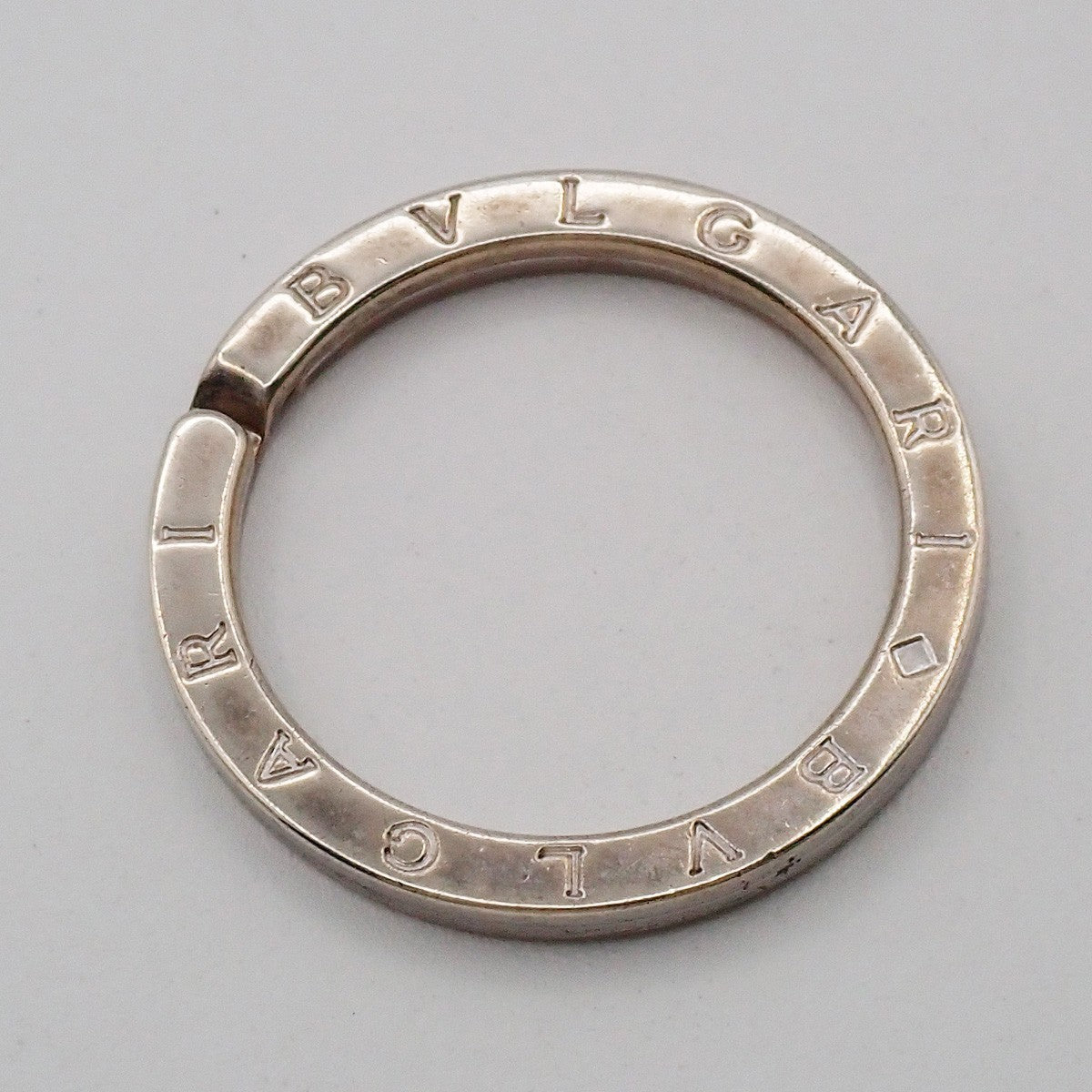 BVLGARI Logo Key Ring Silver Ag 925 Accessory Italy 02EG275