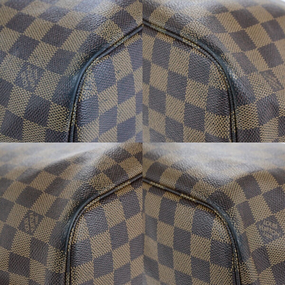 LOUIS VUITTON Neverfull MM Shoulder Bag Damier Ebene Leather BN N51105 78EC989