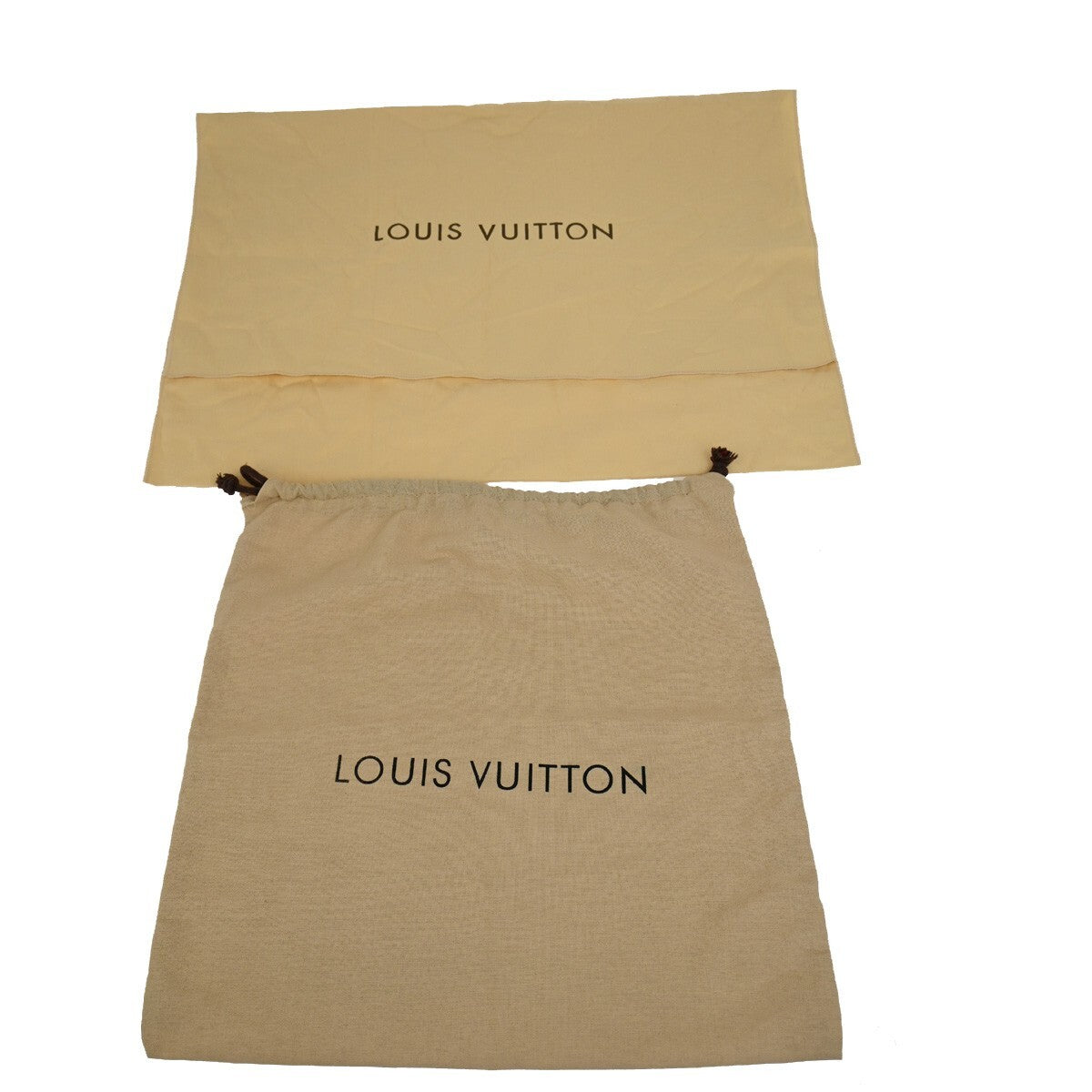 LOUIS VUITTON Logo 10 Set Dust Bag Drawstring Canvas Cotton Beige Brown 09FB542