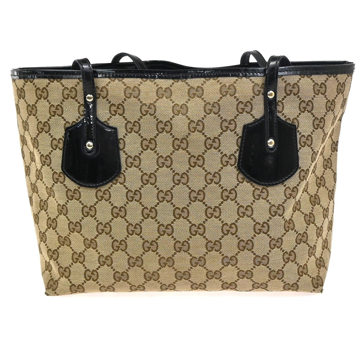 GUCCI GG Jolie Shoulder Hand Bag Canvas Patent Leather Brown GHW Italy 38KC906