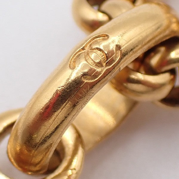 CHANEL CC Logo Heart Long Chain Necklace Pendant 95P Gold France Vintage 91RL487