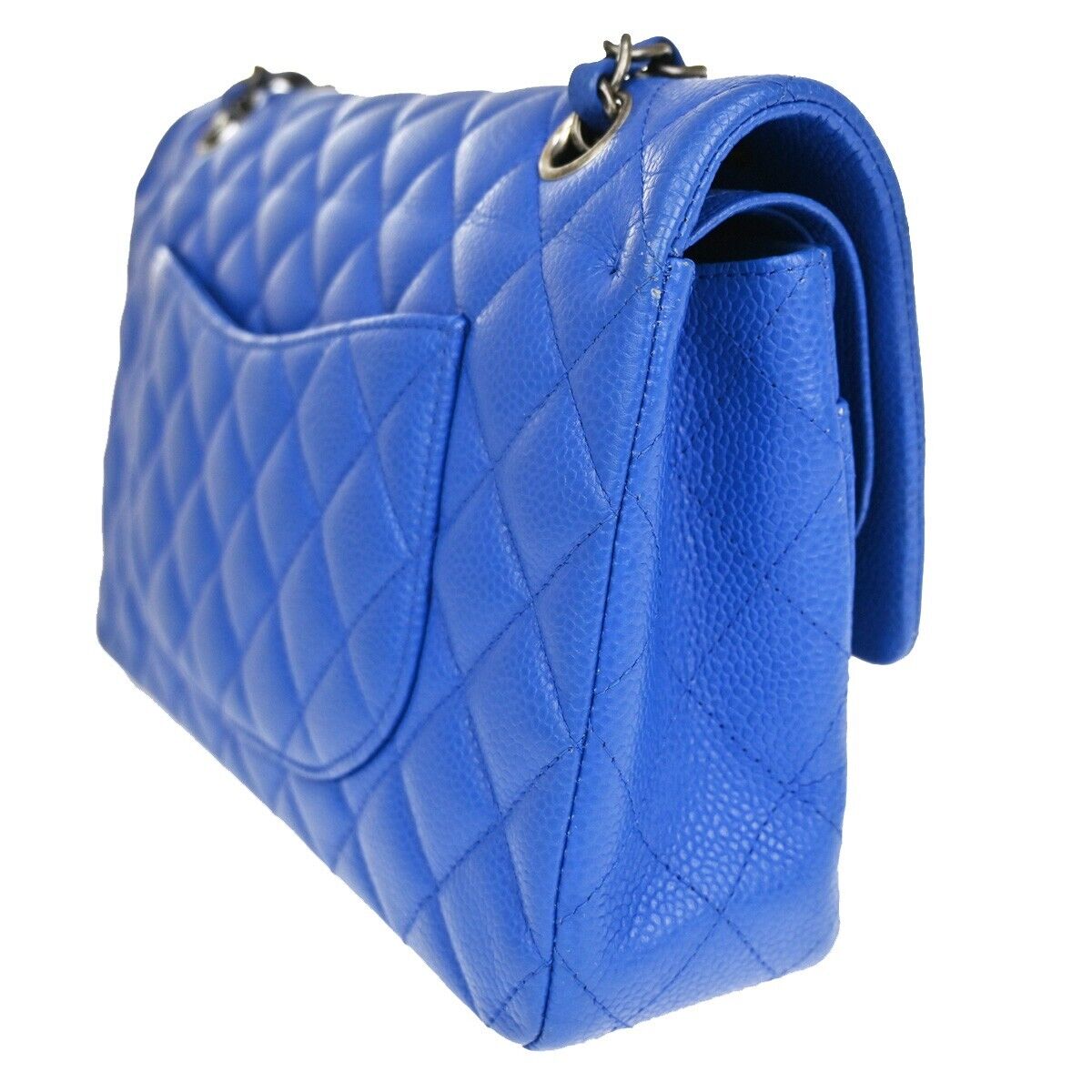 CHANEL CC Matelasse 25 Double Flap Chain Shoulder Bag Cavia Leather BE 990RJ356