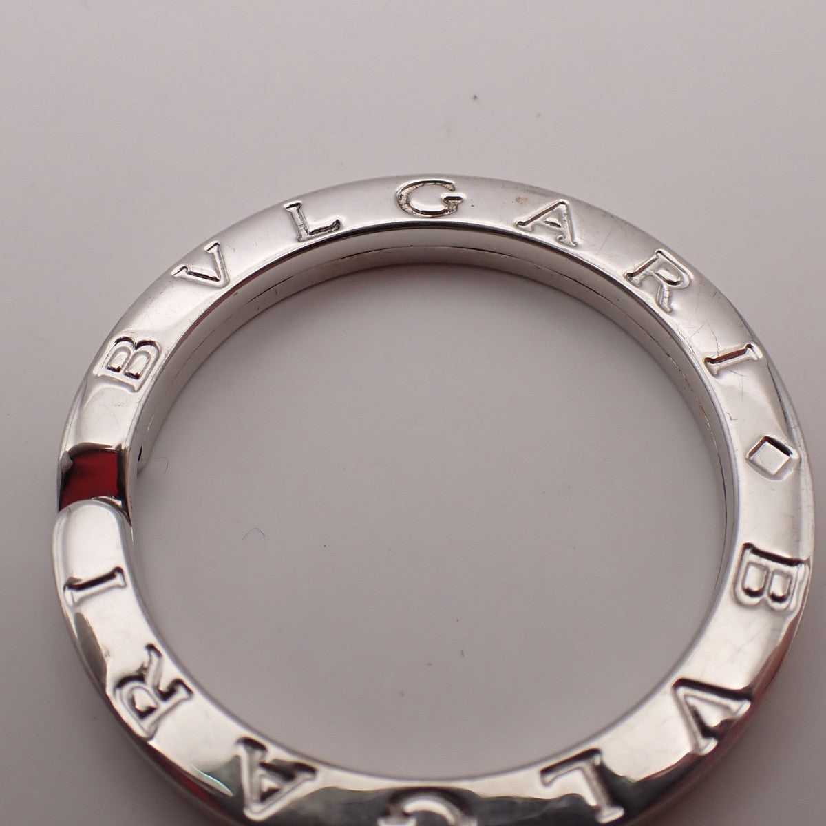 BVLGARI Logo Key Ring Silver Ag 925 Accessory Italy 02EG278