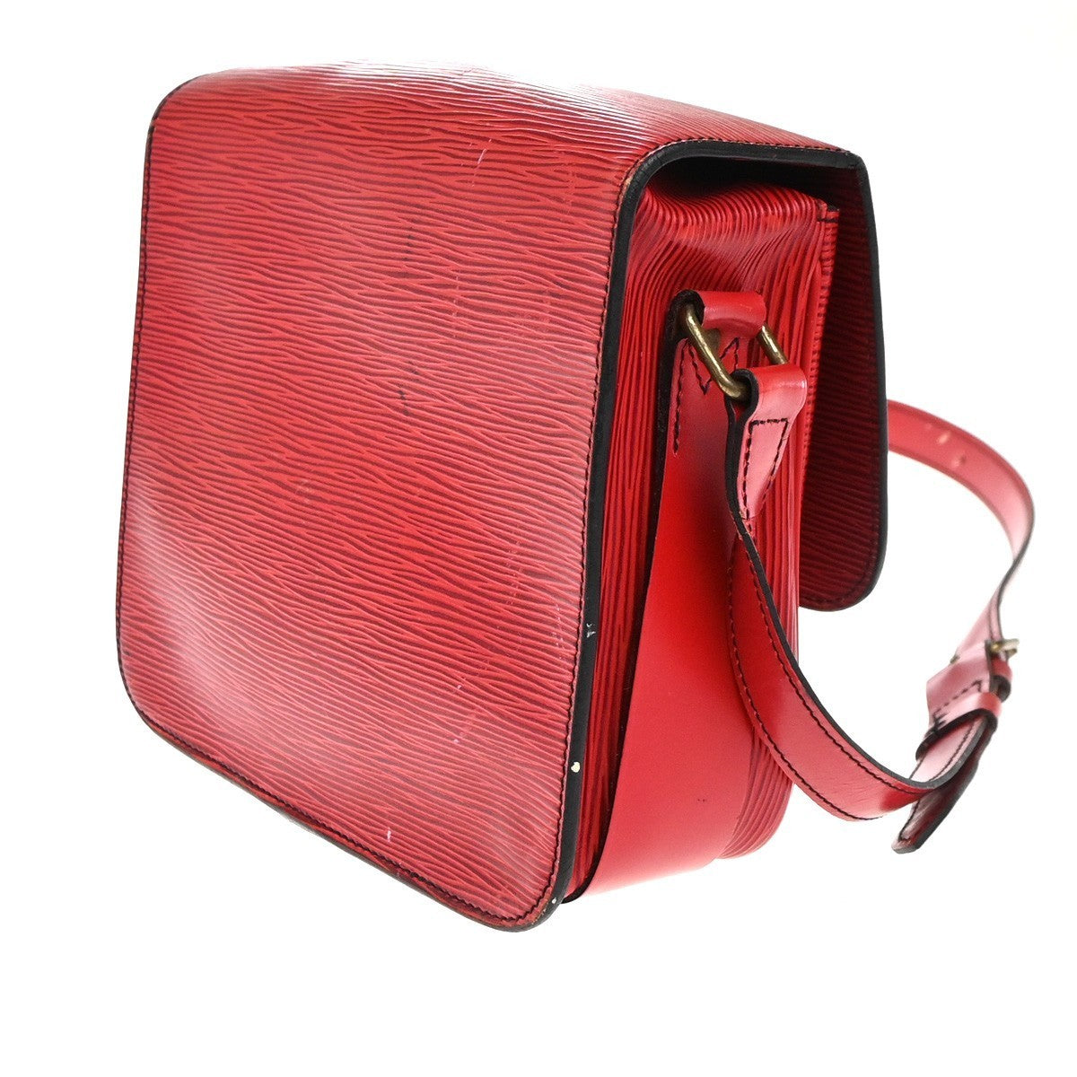 LOUIS VUITTON LV Cartouchiere MM Shoulder Bag Epi Leather Red M52247 83KP434