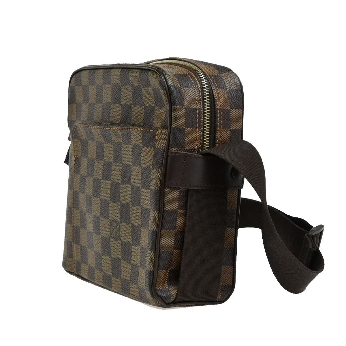 LOUIS VUITTON Olav PM Shoulder Bag Damier Ebene Leather Brown N41442 85FB540