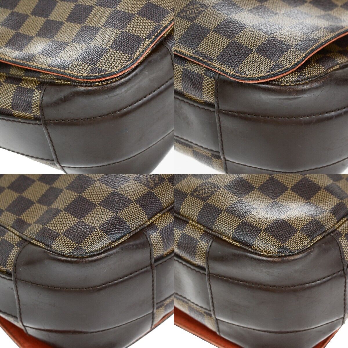 LOUIS VUITTON Bastille Shoulder Bag Damier Ebene Leather Brown N45258 70ED030