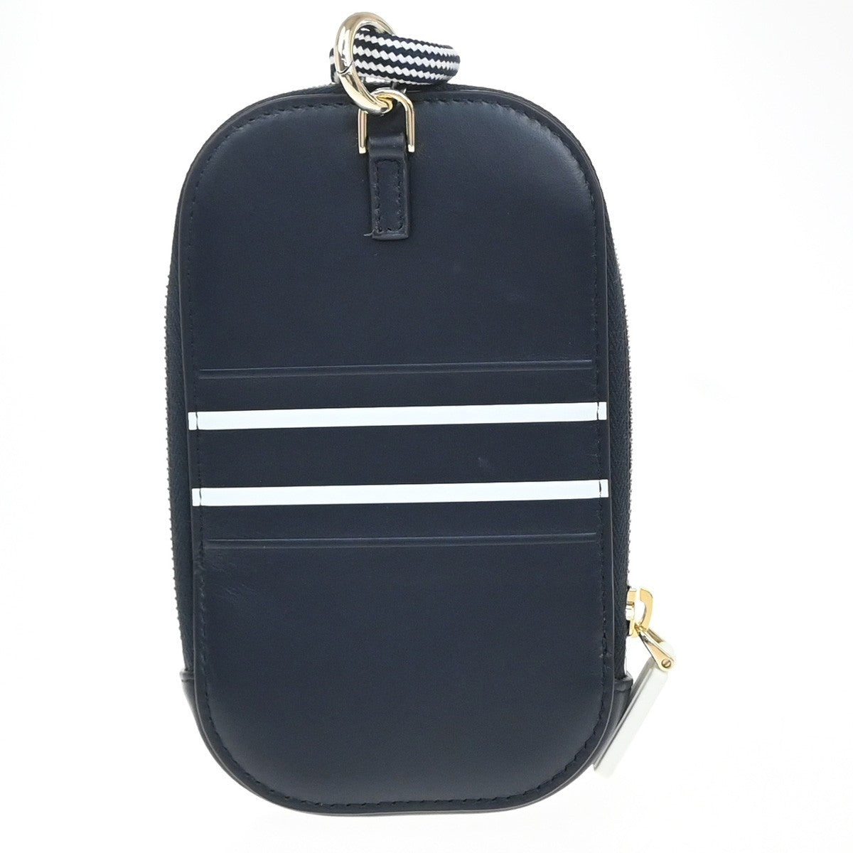 CHRISTIAN DIOR Logo Mini Pouch Bag Leather Blue GHW Italy 15KP157