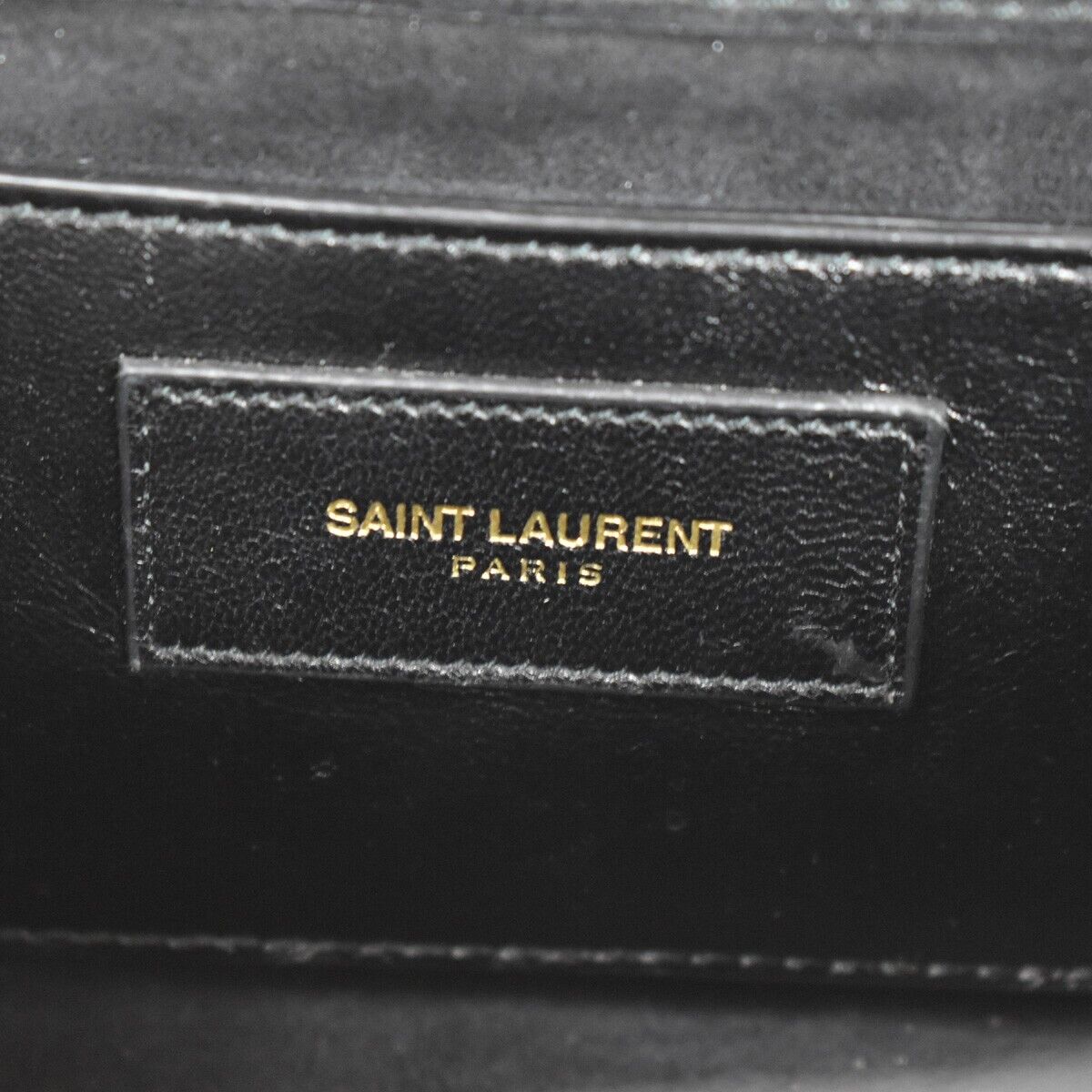 SAINT LAURENT YSL Logo Kate Tassel Chain Shoulder Bag Leather Black 663RH567