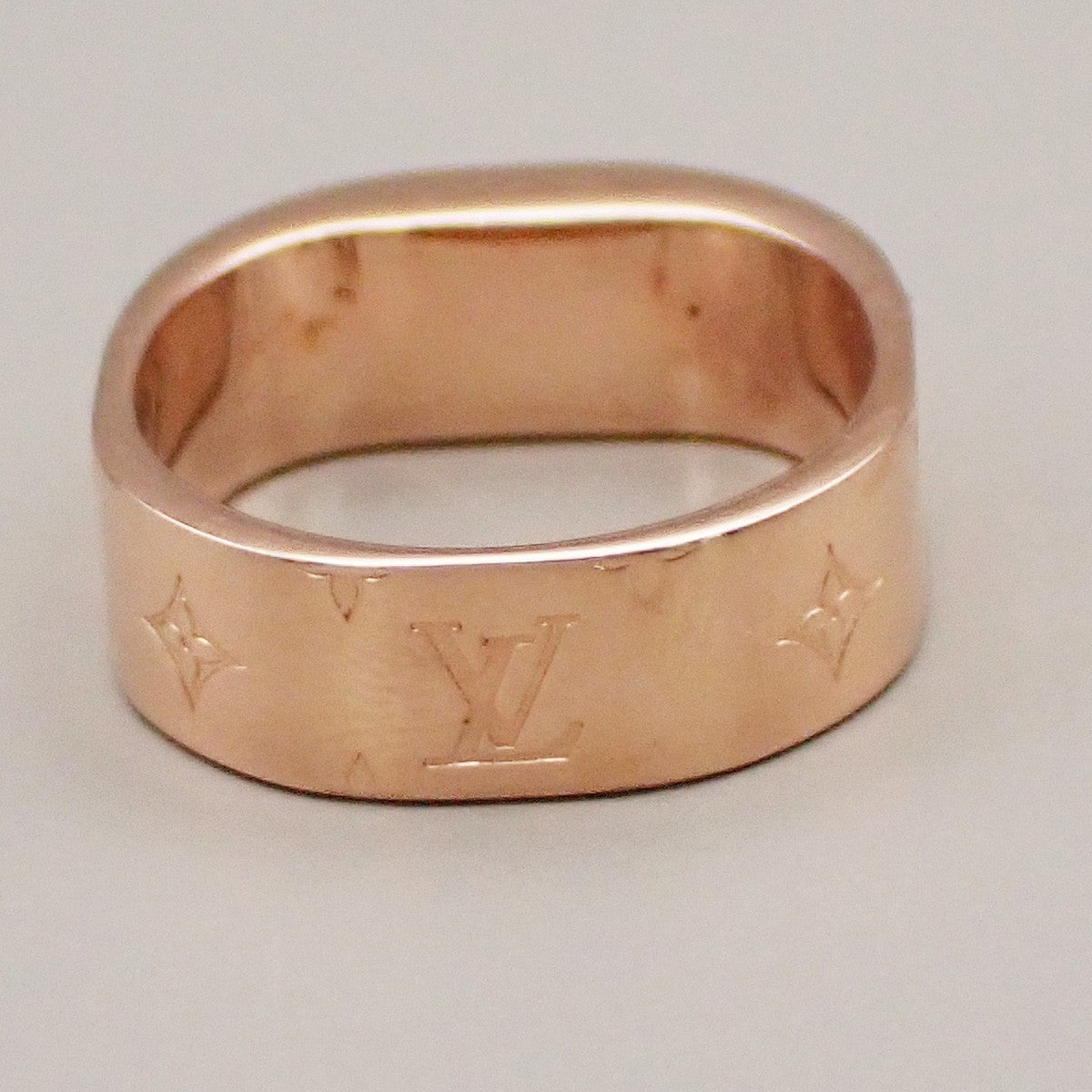 LOUIS VUITTON Nanogram Ring Size S Gold Silver M00213 Italy Accessory 30RF611