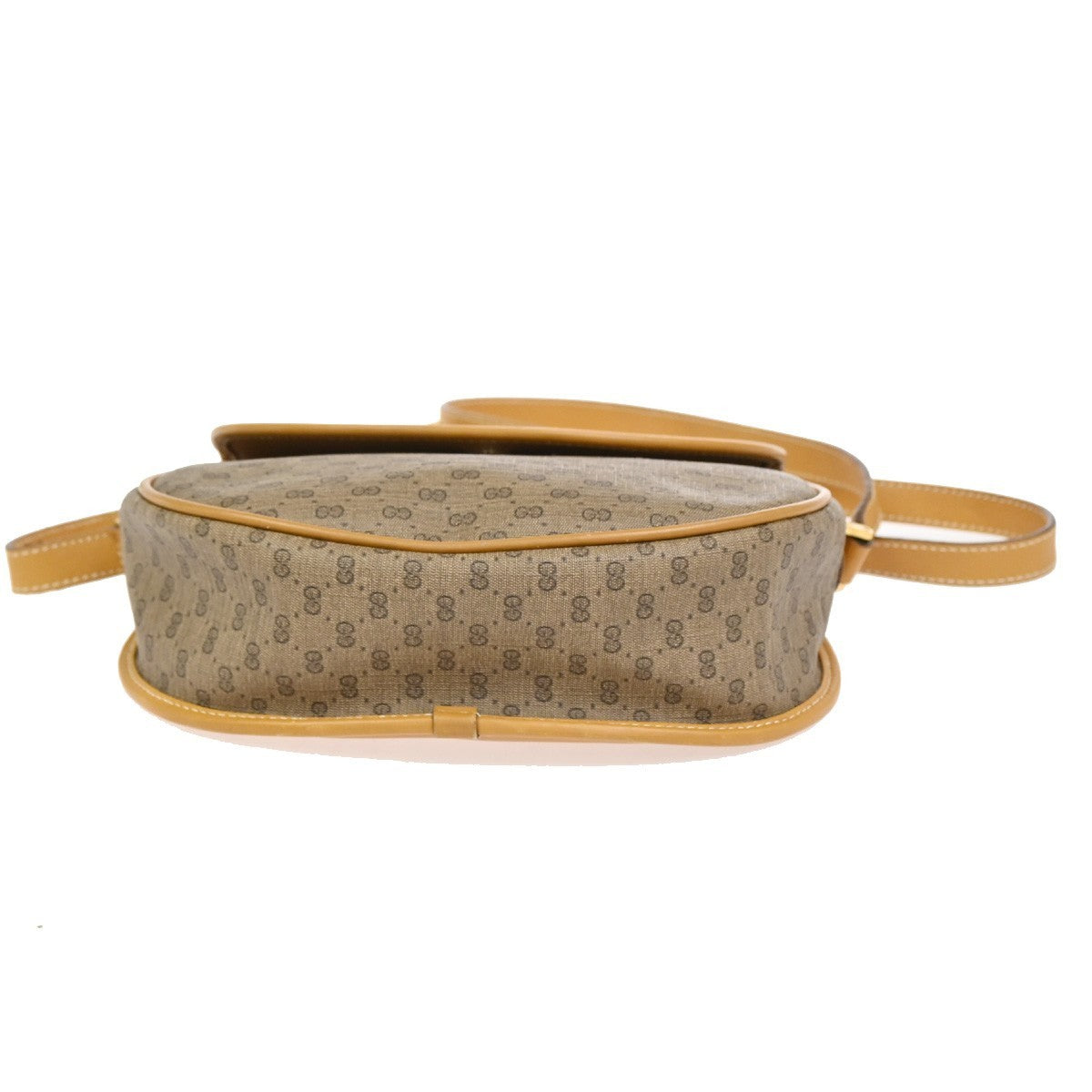 GUCCI Logo Micro GG Pattern Mini Shoulder Bag PVC Leather Brown GHW Itay 69YJ034