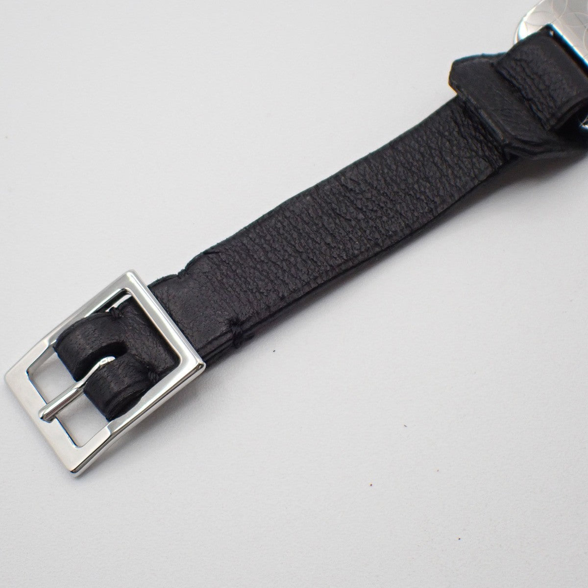 LOUIS VUITTON Champs Elysees Bracelet Leather Black Silver M65458 02KP066