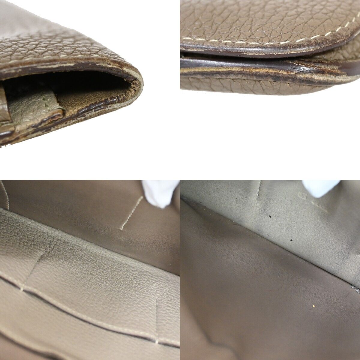 HERMES Logos Dogon GM Long Bifold Wallet Purse Togo Leather Brown SHW 87HB226