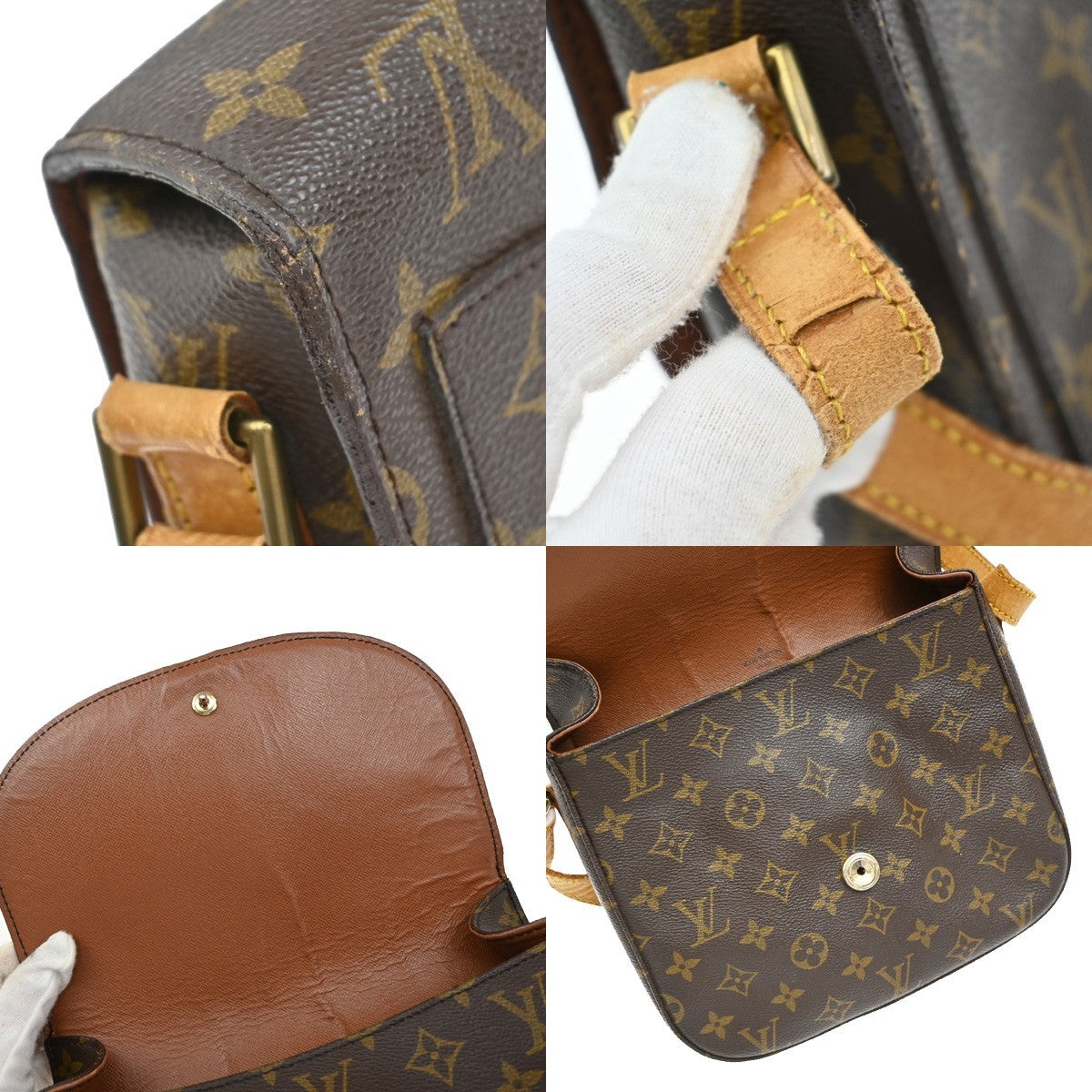 LOUIS VUITTON Saint Cloud GM Shoulder Bag Monogram Leather Brown M51242 30EF901