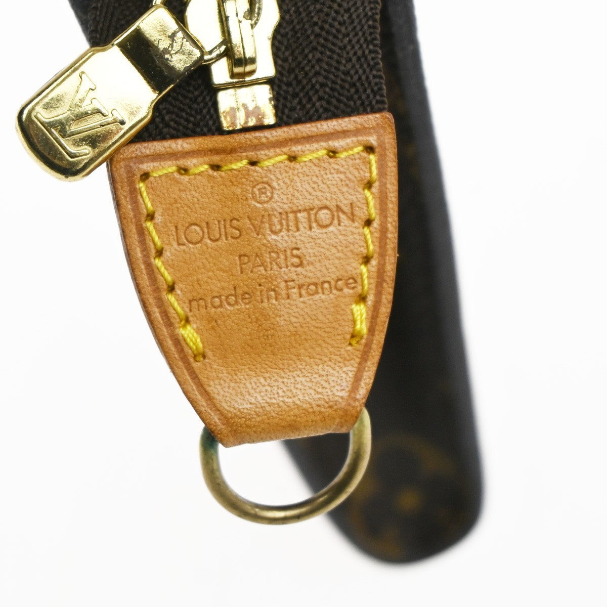 LOUIS VUITTON Logo BUCKET PM Pouch Bag Monogram Leather Brown France 04KC333