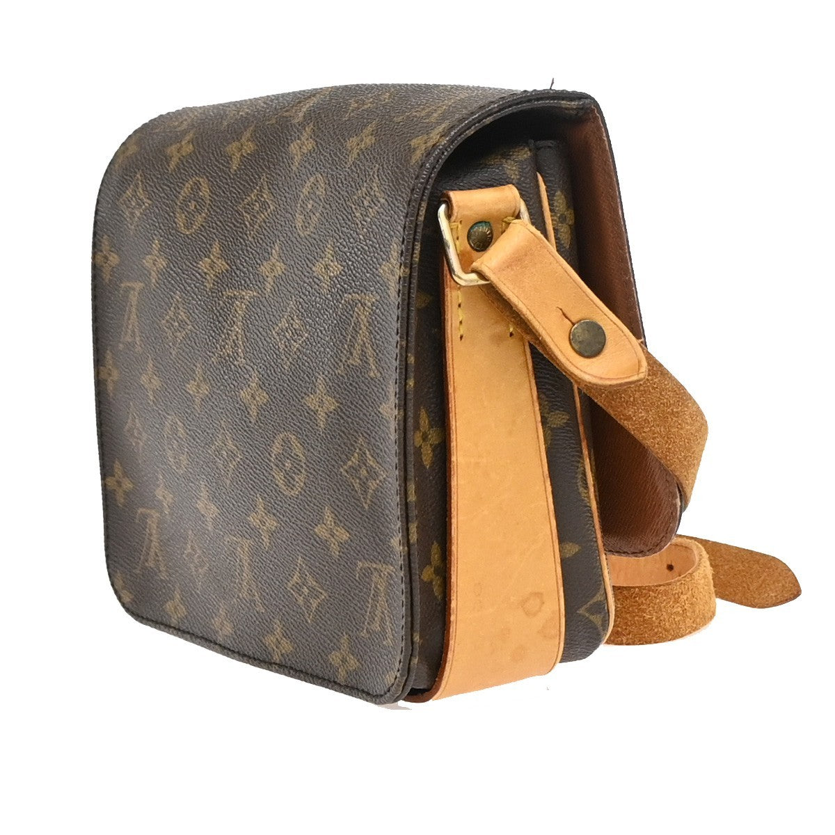 LOUIS VUITTON Cartouchiere MM Shoulder Bag Monogram Leather Brown M51253 31PA040