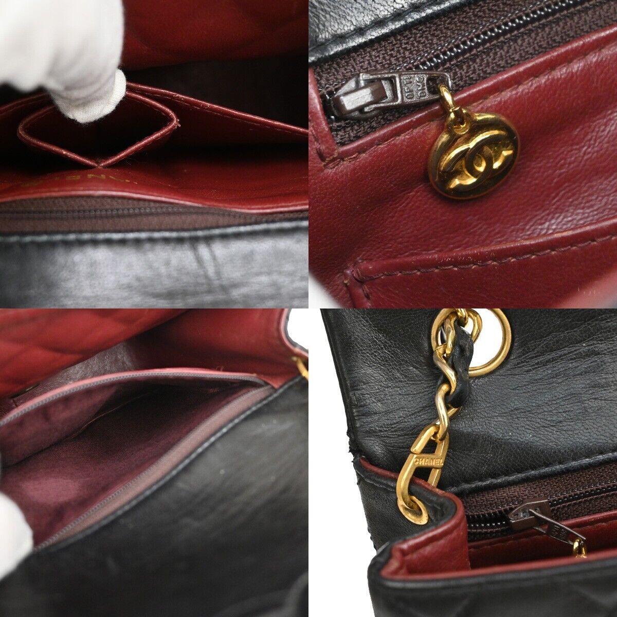 CHANEL CC Mini Matelasse Chain Shoulder Bag Leather Black GHW Vintage 323RJ288