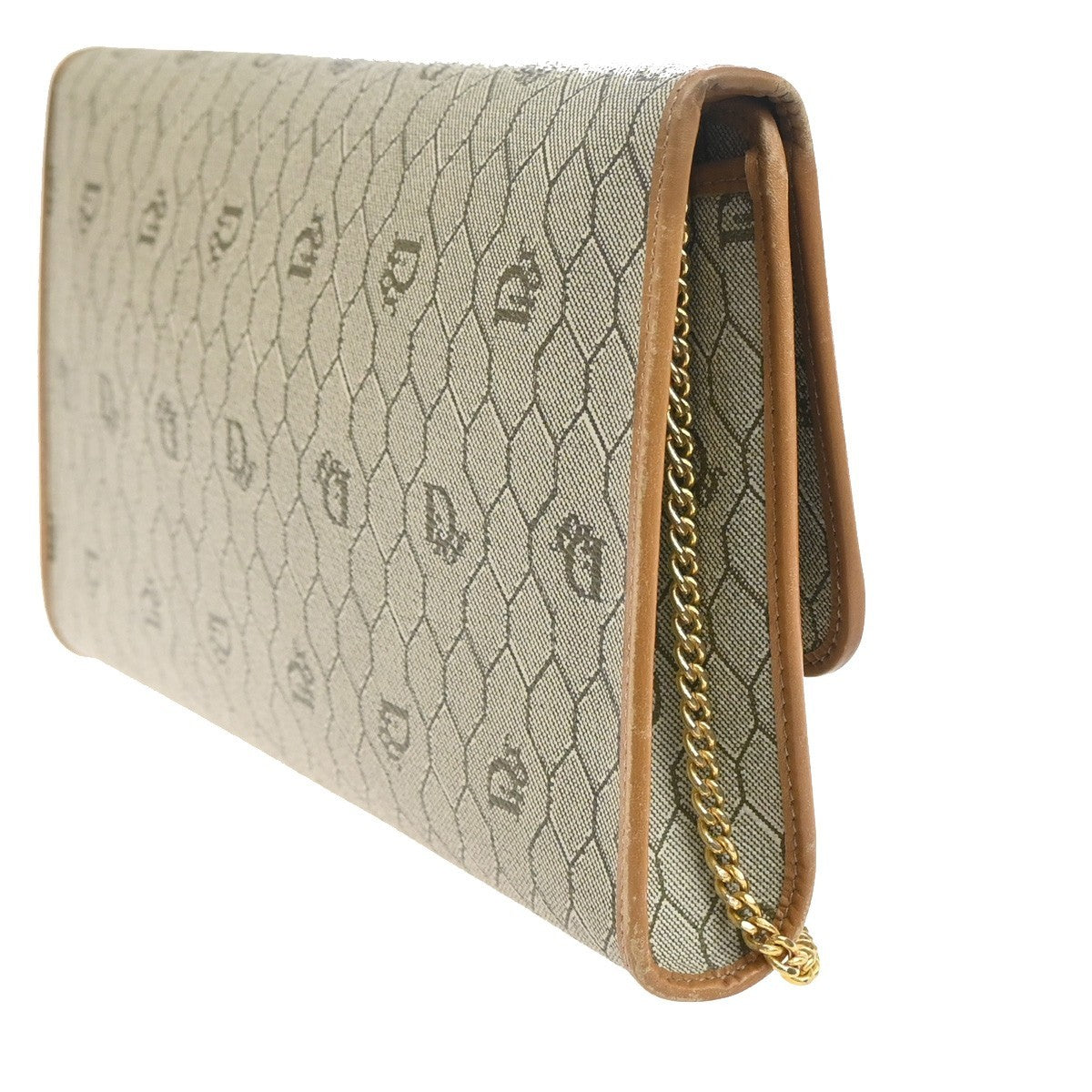 CHRISTIAN DIOR Honeycomb Pattern Shoulder Hand Bag PVC Leather BE France 32MA466
