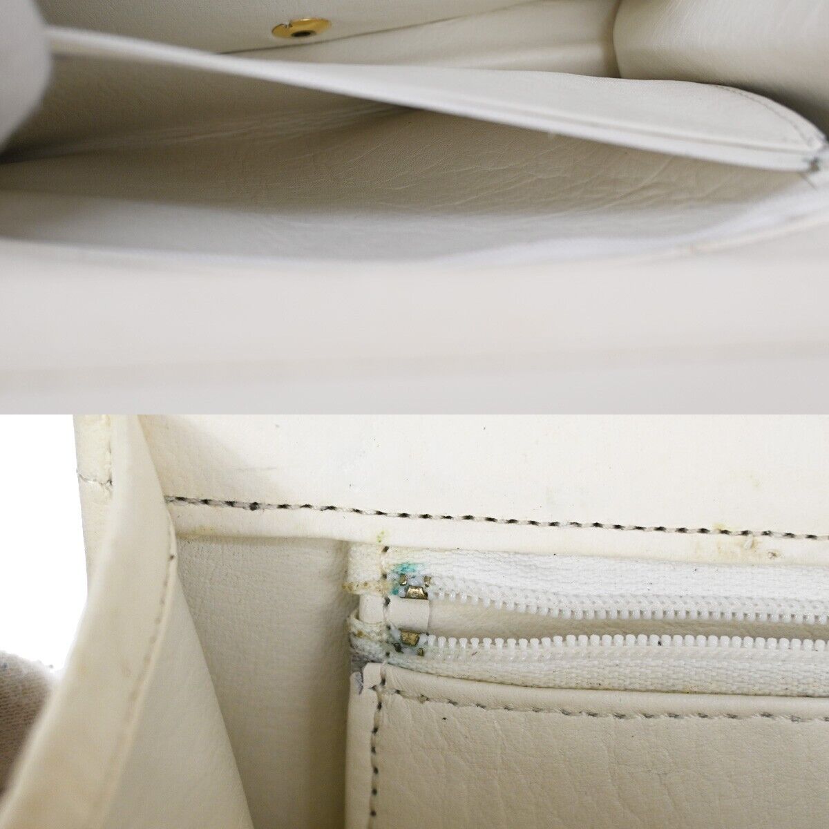 CHANEL CC Full Flap Matelasse 23 Chain Shoulder Bag Leather White GHW 25SH072