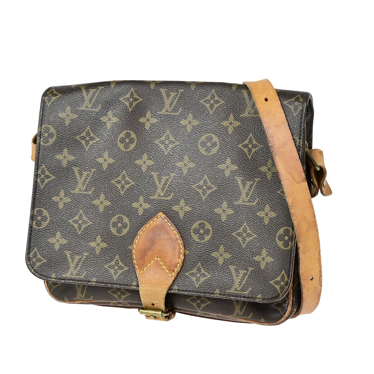 LOUIS VUITTON Cartouchiere GM Shoulder Bag Monogram Leather Brown M51252 65YG465
