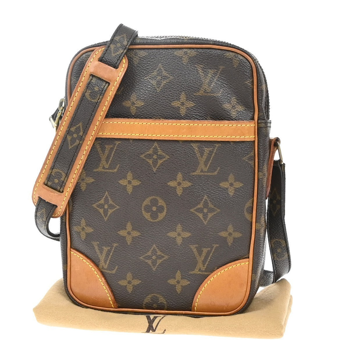 LOUIS VUITTON Danube Shoulder Bag Monogram Leather Brown France M45266 73KP006