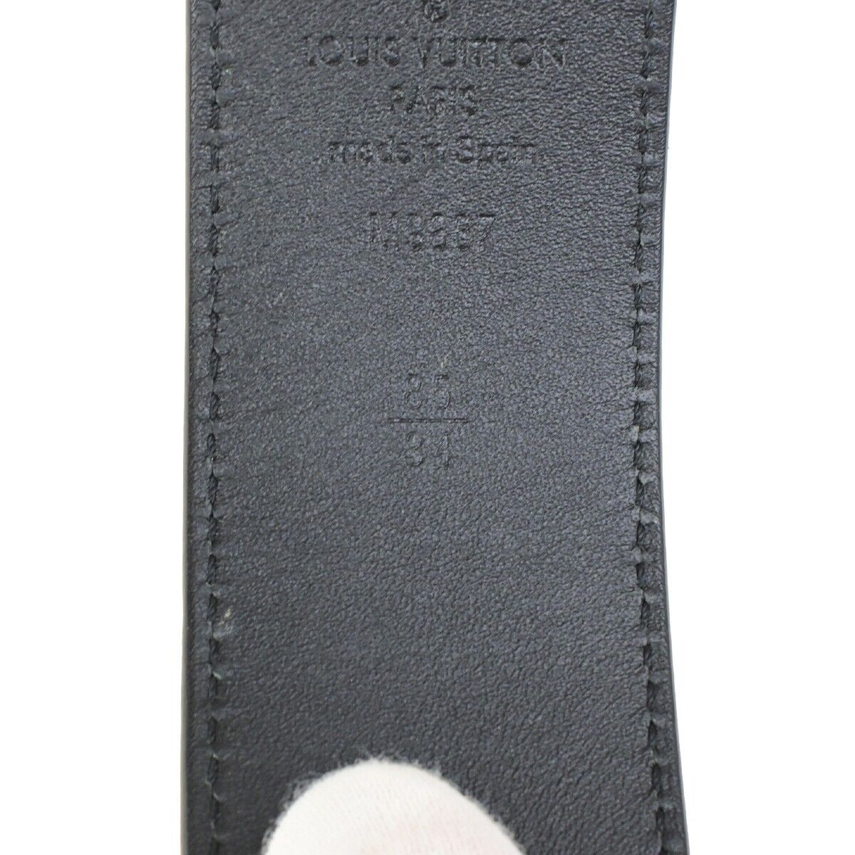 LOUIS VUITTON Ceinture Initiales Belt Leather Brown 85/34 Spain M9887 33FB327