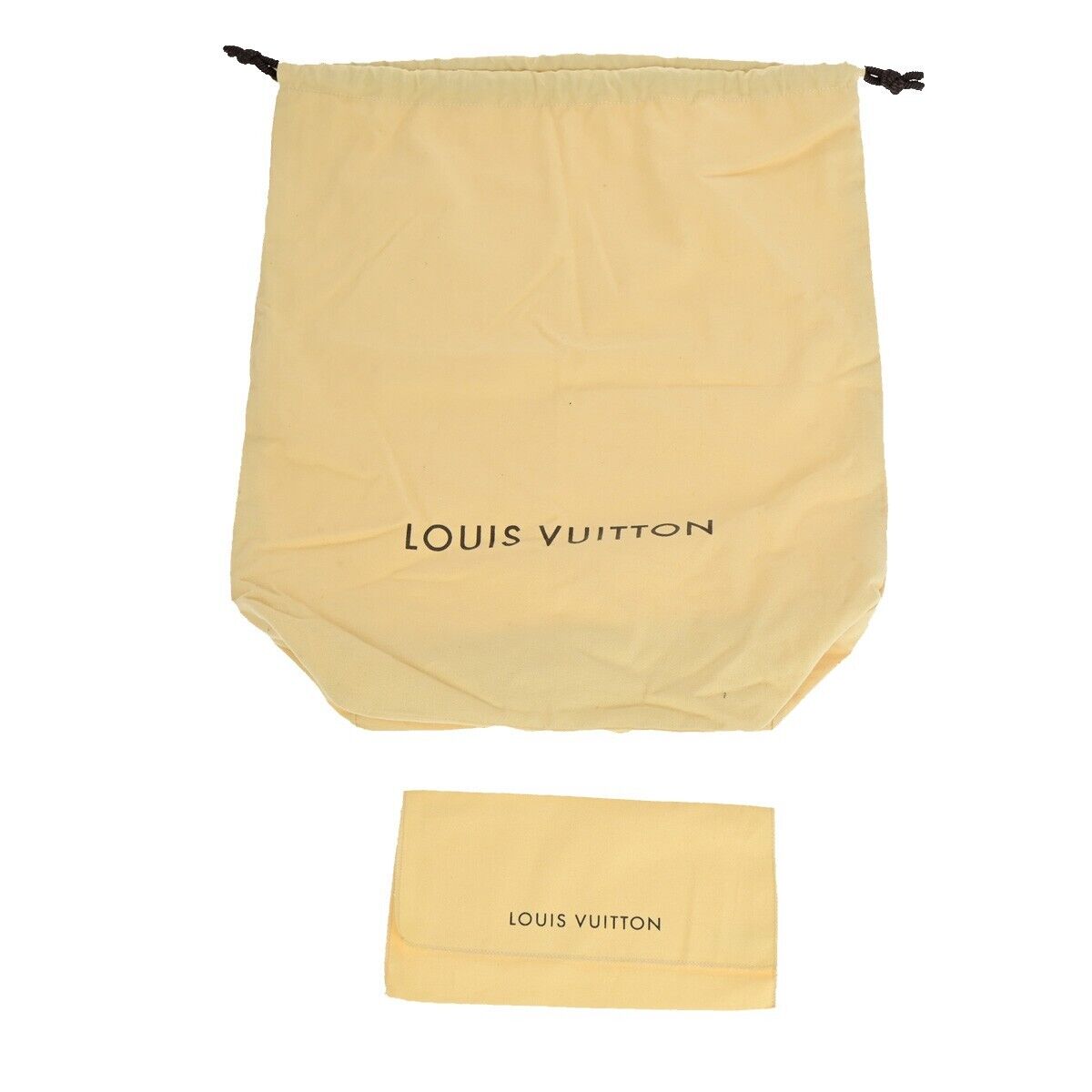 LOUIS VUITTON Logo 10 Set Dust Bag Drawstring Canvas Cotton Beige Brown 08EB518
