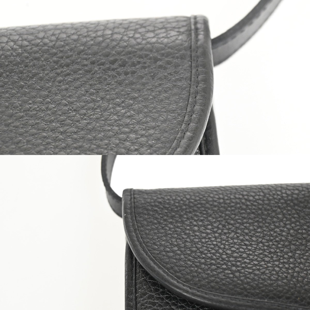 CHRISTIAN DIOR Logo 2Way Shoulder Clutch Bag Leather Black GHW  France 31YH907