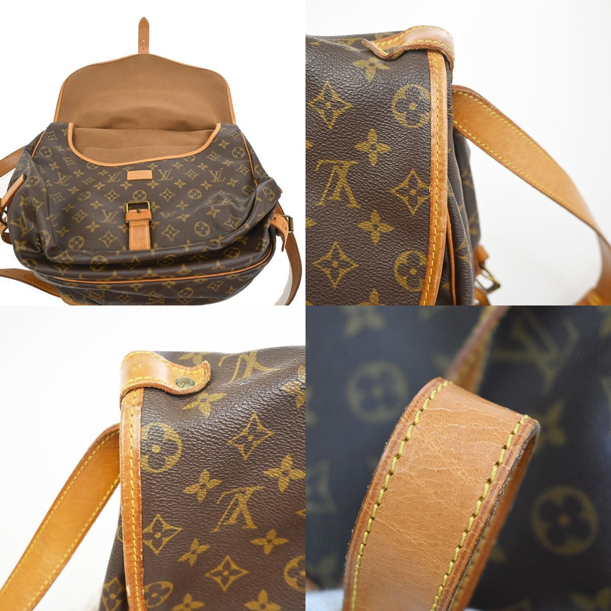 LOUIS VUITTON Saumur 35 Shoulder Bag Monogram Leather BN France M42254 74KC830