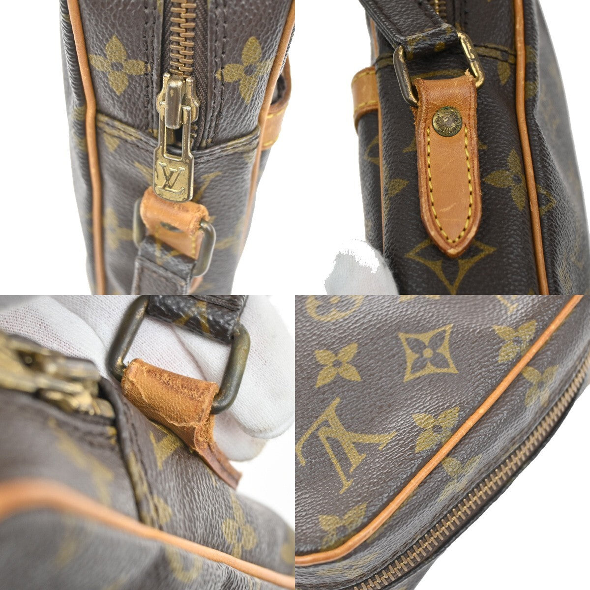 LOUIS VUITTON Danube Shoulder Bag Monogram Leather Brown France M45266 80EE553