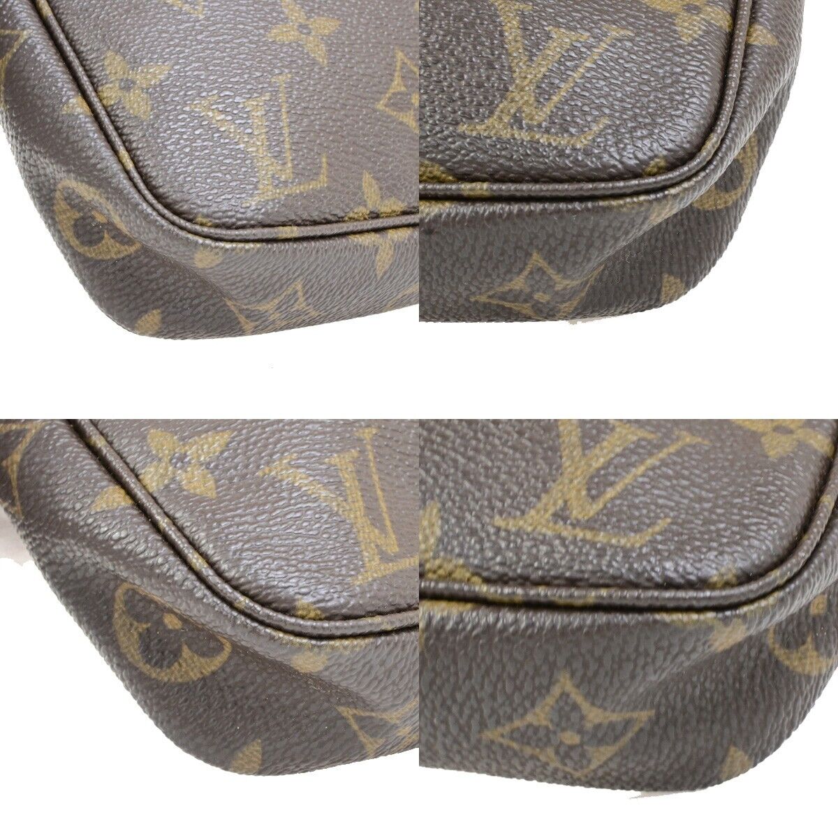 LOUIS VUITTON Pochette Accessoires Hand Bag Monogram Leather BN M51980 37FB321