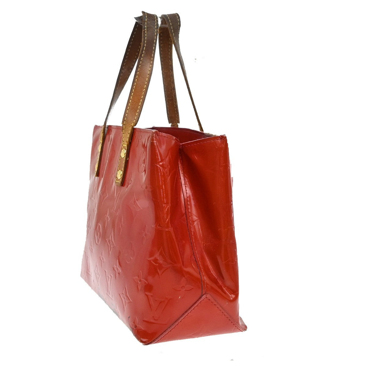LOUIS VUITTON Read PM Hand Bag Monogram Vernis Patent Leather Red M91088 02AA066