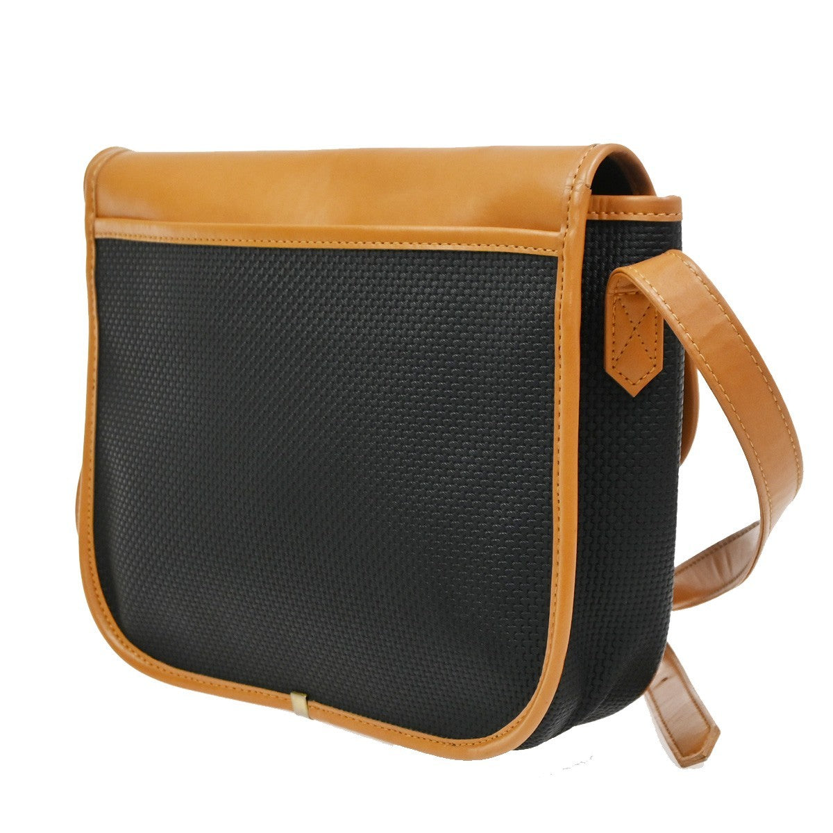 YVES SAINT LAURENT Crossbody Shoulder Bag Textured Canvas Leather Italy 62DA265