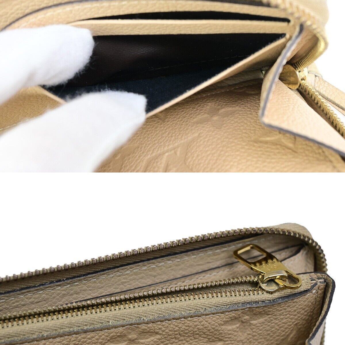 LOUIS VUITTON Clemence Long Bifold Wallet Monogram Empreinte BG M60173 35KA397