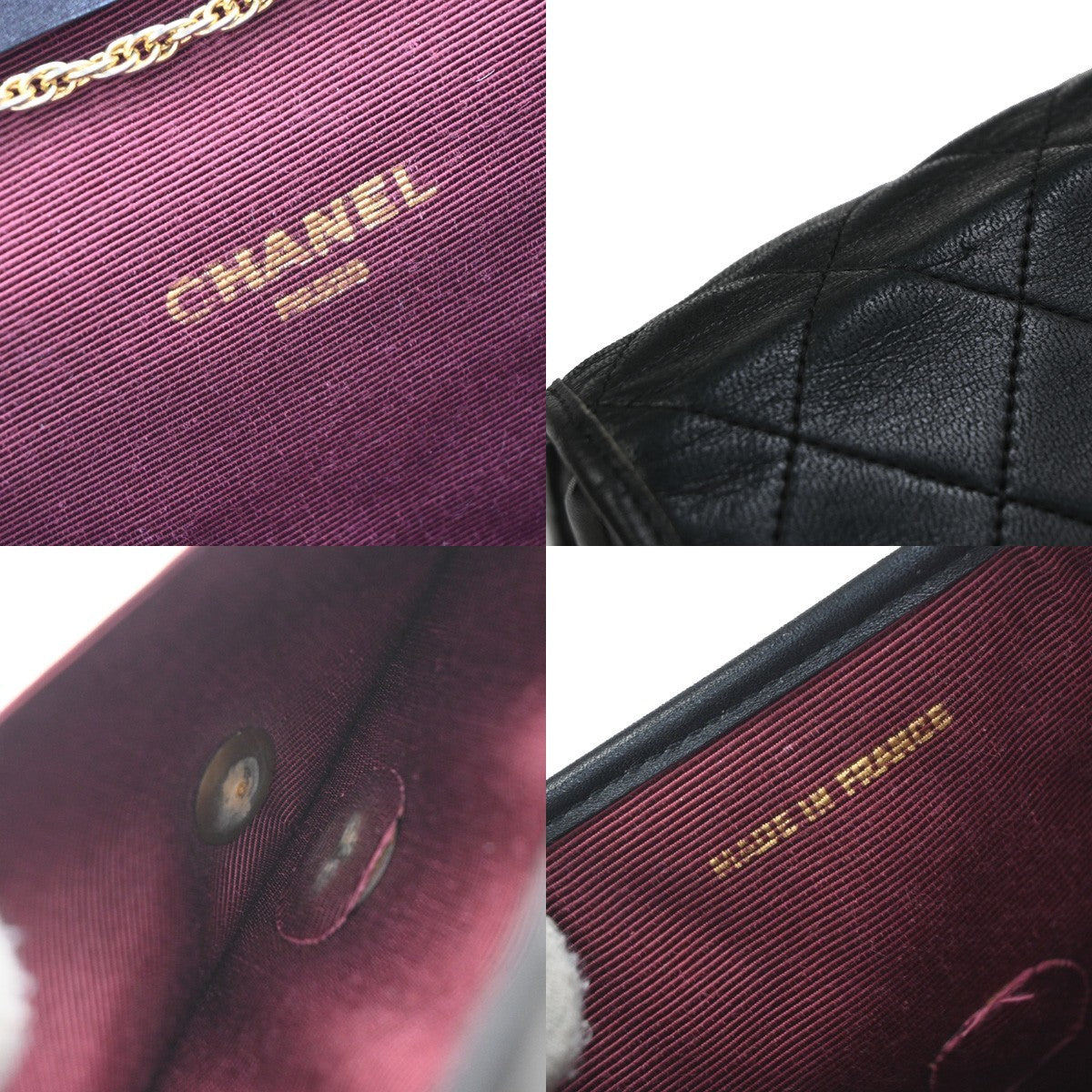 CHANEL CC Logo Mini Matelasse Chain Shoulder Bag Leather Black GHW 667RF904