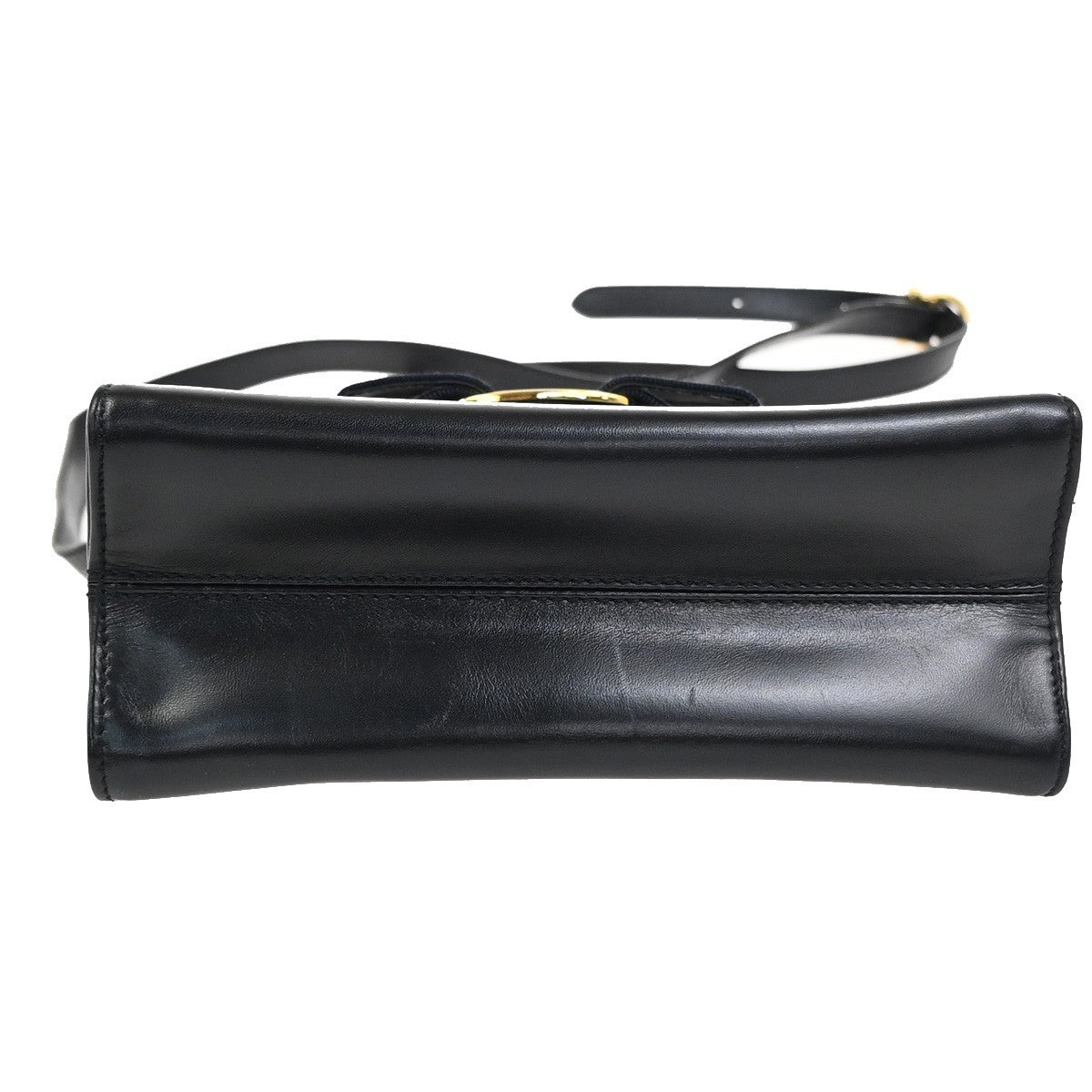 SALVATORE FERRAGAMO Logo 2Way Mini Shoulder Hand Bag Leather Navy Blue 62YJ092