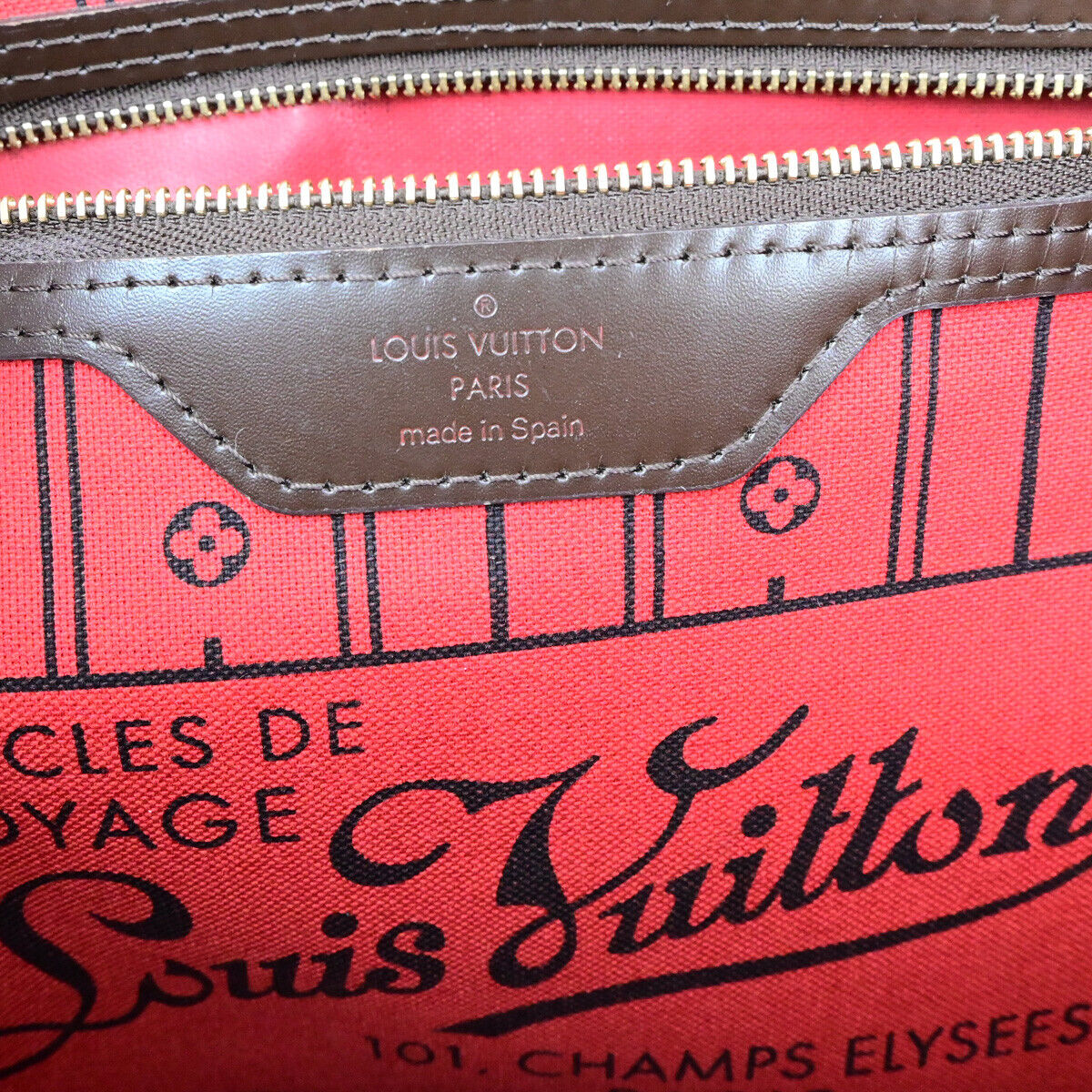LOUIS VUITTON Neverfull MM Shoulder Tote Bag Damier Leather BN N51105 601YF656