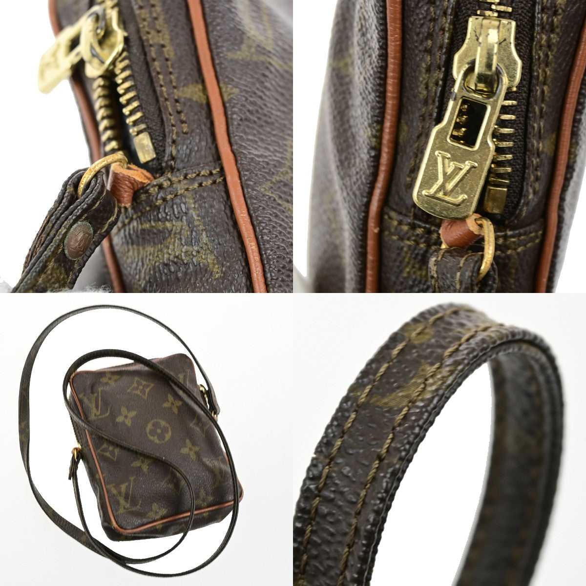 LOUIS VUITTON LV Mini Danube Shoulder Bag Monogram Leather Brown M45268 02YH114