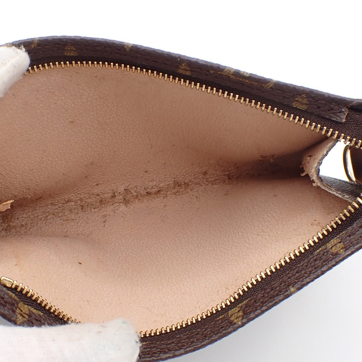LOUIS VUITTON Logo BUCKET PM Pouch Bag Monogram Leather Brown France 60KB738
