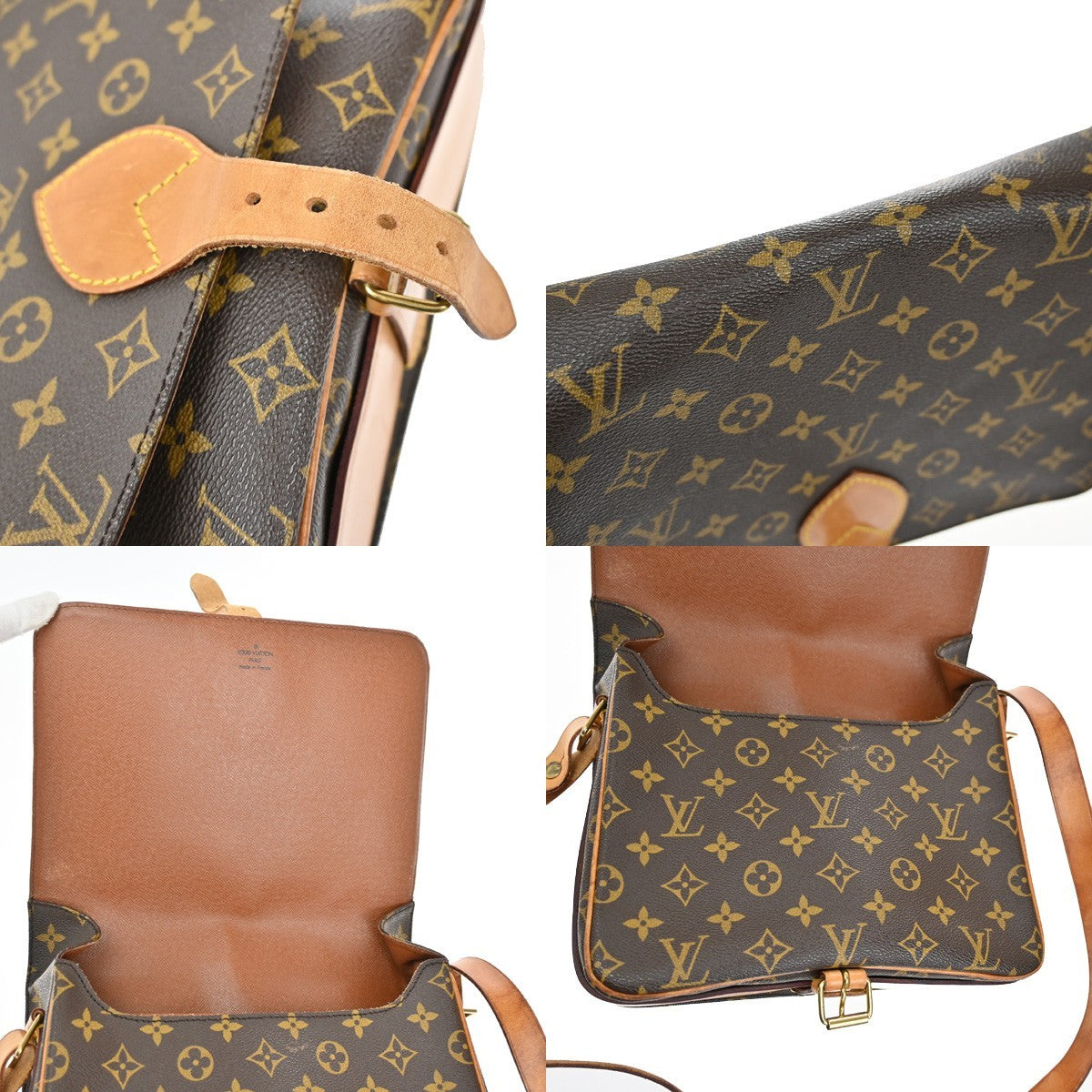 LOUIS VUITTON Cartouchiere GM Shoulder Bag Monogram Leather Brown M51252 80KB479