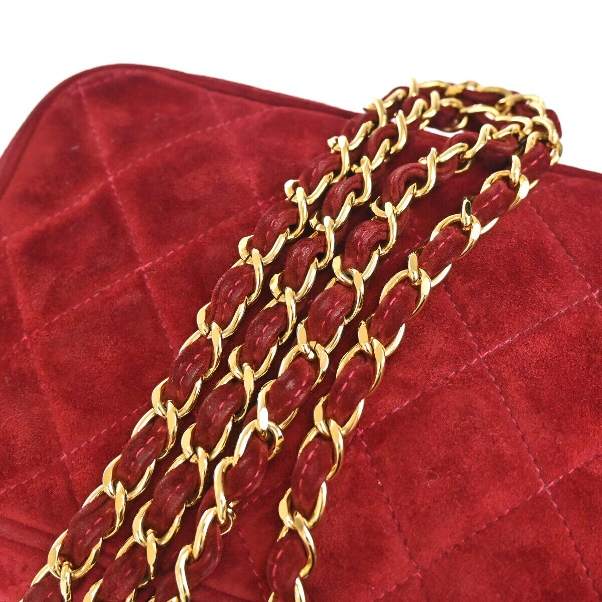 CHANEL CC Matelasse Tassel Mini Chain Shoulder Bag Suede Leather BX GHW 638FA087