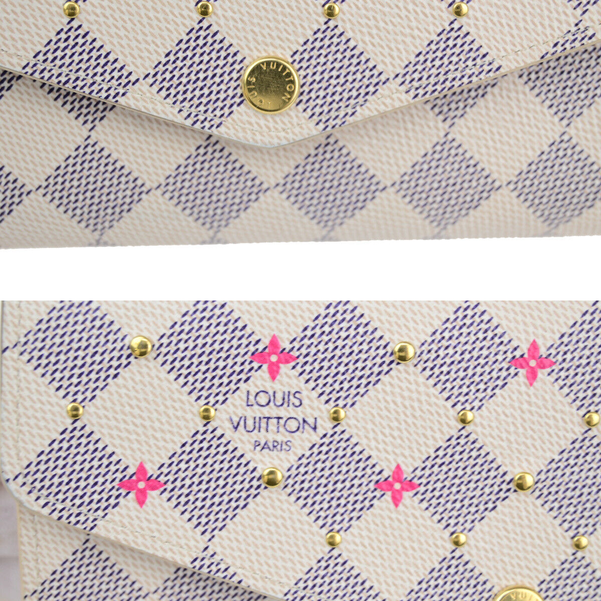 LOUIS VUITTON Portefeuille Sarah Long Bifold Wallet Damier Azur N45296 19SJ327