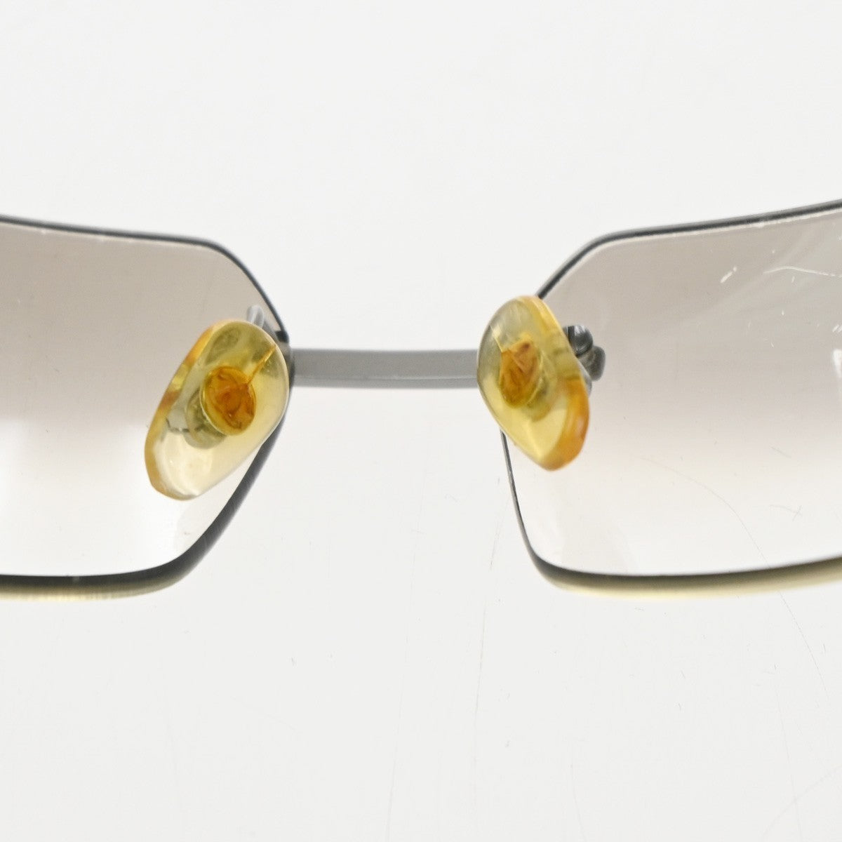 CHANEL CC Logo Rhine Stone Sunglasses Eye Were Plastic Metal Silver 63RL856